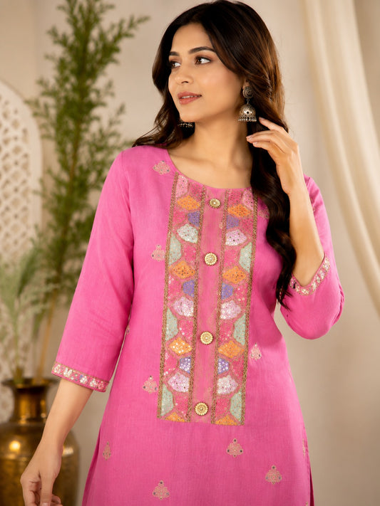 Pistachio Green Embroidered Kurti