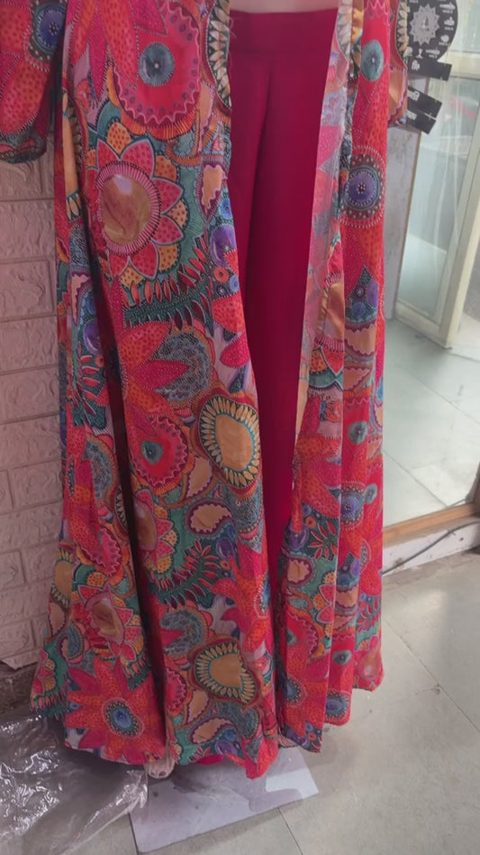 Elegant Floral Co-Ord Set with Shrug